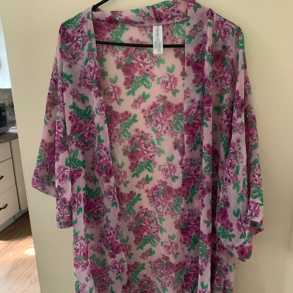 Floral chiffon kimono - Picture 1 of 3
